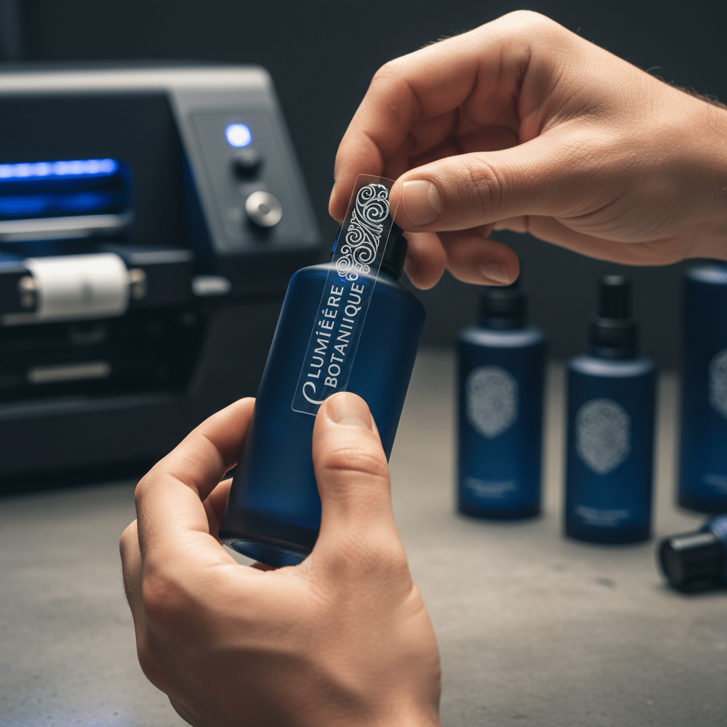 พิมพ์หมึกขาวบนสติ๊กเกอร์ใส เทคนิคอัพแบรนด์ให้พรีเมียม - white-ink-printing-clear-sticker-premium