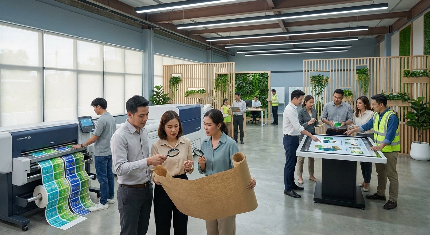 เทรนด์วงการพิมพ์ 2026: นวัตกรรมฉลากและสติ๊กเกอร์รักษ์โลก - 2026-eco-friendly-label-trend