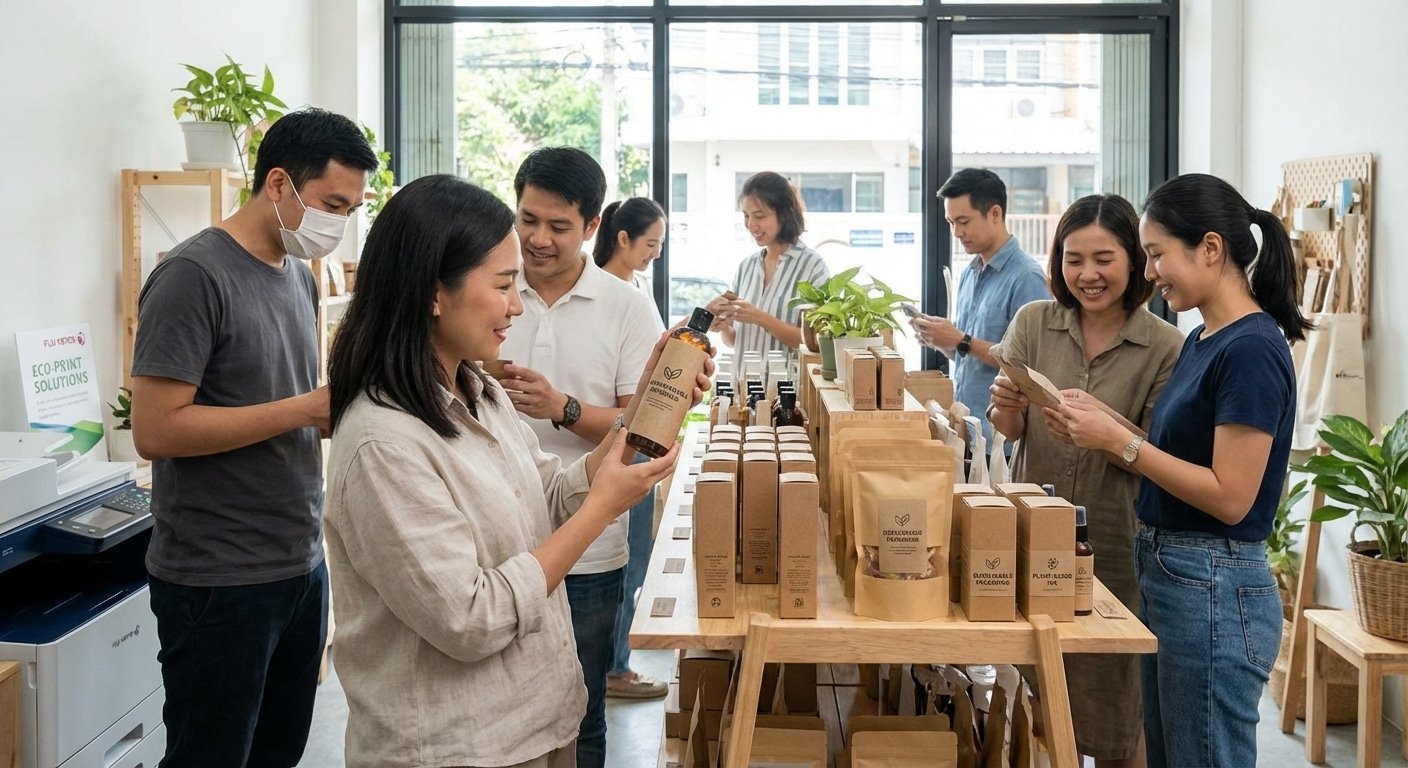 เทรนด์สิ่งพิมพ์ 2026! ฉลากสินค้ารักษ์โลกครองใจผู้บริโภค - 2026-eco-friendly-label-trend