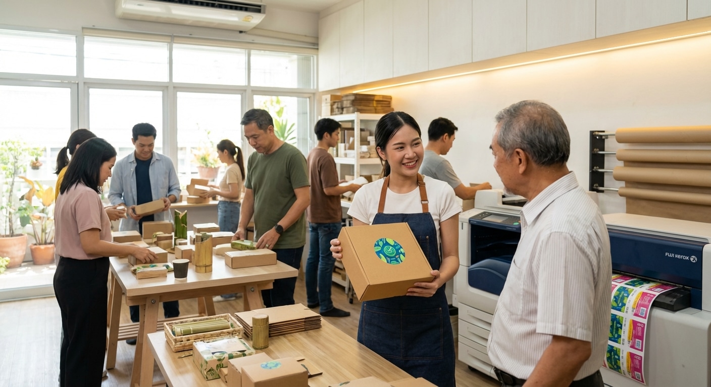 เทรนด์แพ็กเกจจิ้ง 2026! สติ๊กเกอร์รักษ์โลก ดันยอดขาย SME - 2026-eco-sticker-packaging-trend