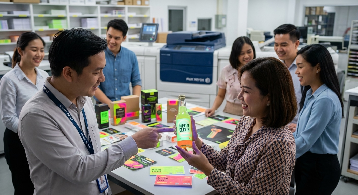 อัปเดตเทรนด์พิมพ์ 2026! หมึกสีสะท้อนแสง เพิ่มมูลค่าแบรนด์ - 2026-fluorescent-ink-printing-trend