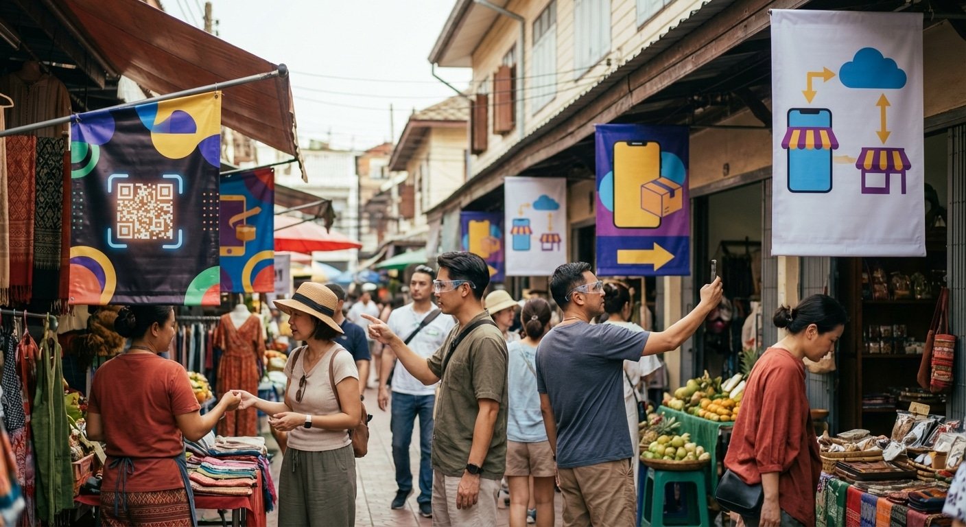 ทริคการตลาด 2026: เชื่อมป้ายโฆษณาหน้าร้านสู่ยอดขายออนไลน์ - 2026-o2o-marketing-signage-print