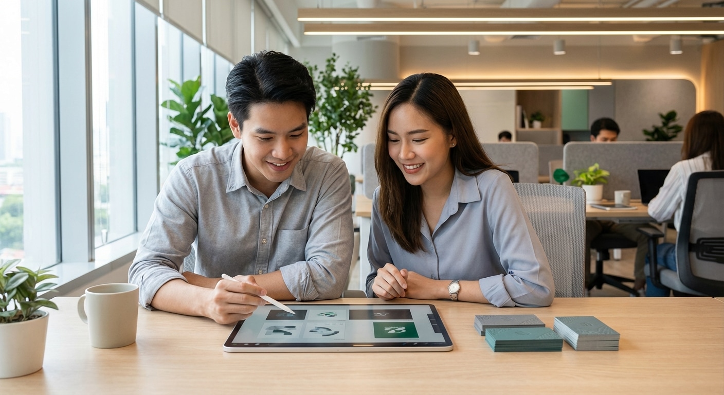 ทริคออกแบบโลโก้ 2026! สร้างแบรนด์ SME ให้ดูโปรด้วยนามบัตร - 2026-sme-logo-businesscard-design