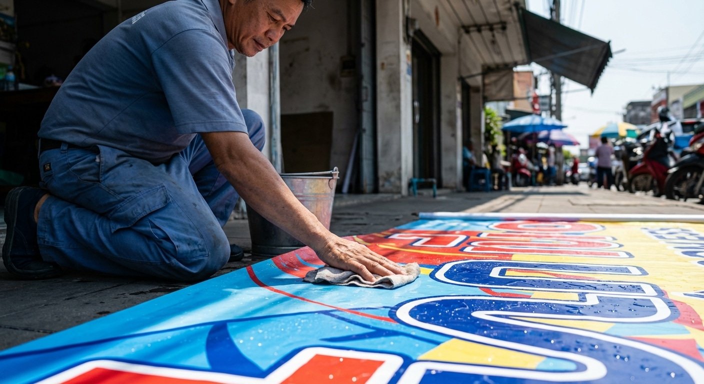 วิธีดูแลป้ายไวนิลและป้ายหน้าร้านรับซัมเมอร์ 2026 - 2026-summer-vinyl-sign-maintenance