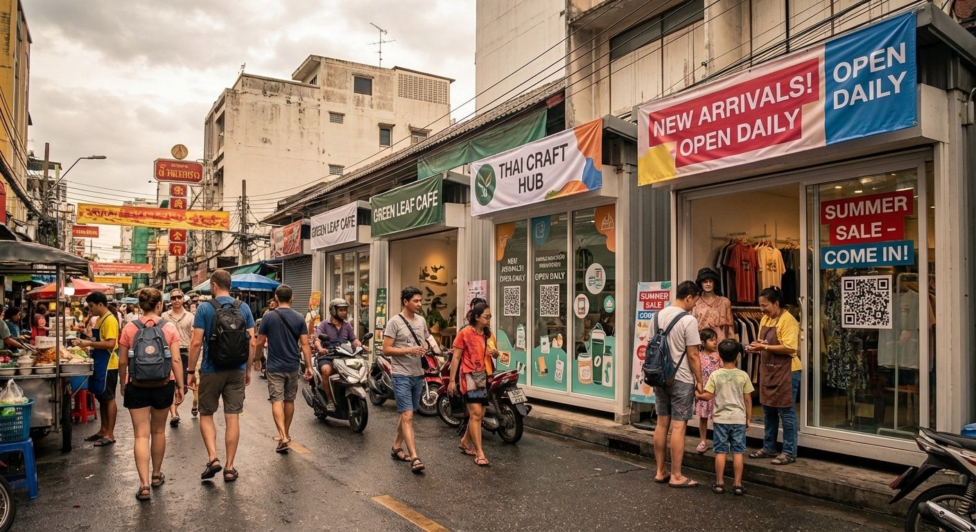 วิเคราะห์ตลาดโฆษณา 2026! ป้ายไวนิลหน้าร้านเตรียมคัมแบ็ค - 2026-thai-offline-signage-trend