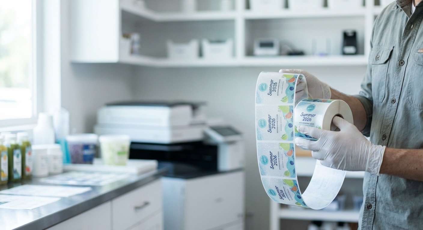 พิมพ์สติ๊กเกอร์แช่เย็น 2026! เคล็ดลับเลือกวัสดุฉลากกันน้ำ - 2026-waterproof-sticker-label-printing