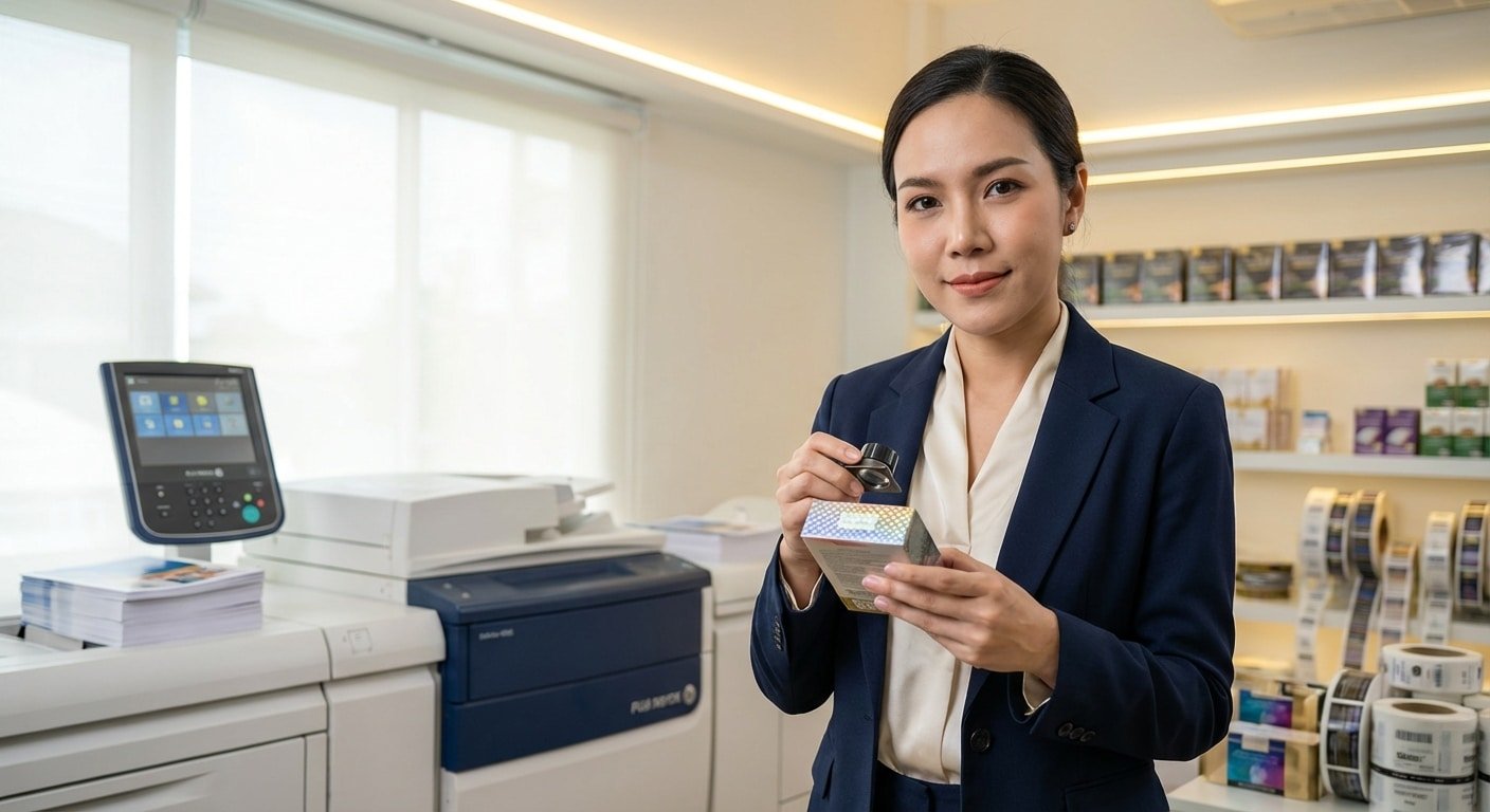 เทคโนโลยีพิมพ์ฉลากกันปลอม 2026 ปกป้องแบรนด์ SME - anti-counterfeit-label-printing-tech
