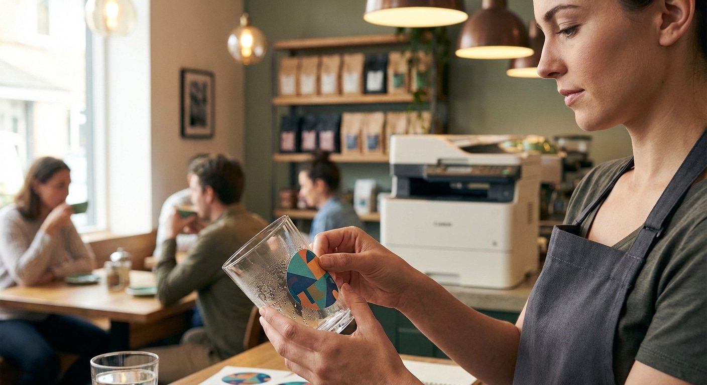 เทคนิคสั่งทำสติ๊กเกอร์ติดแก้ว 2026 ฉบับเจ้าของคาเฟ่ - cafe-cup-sticker-printing-guide