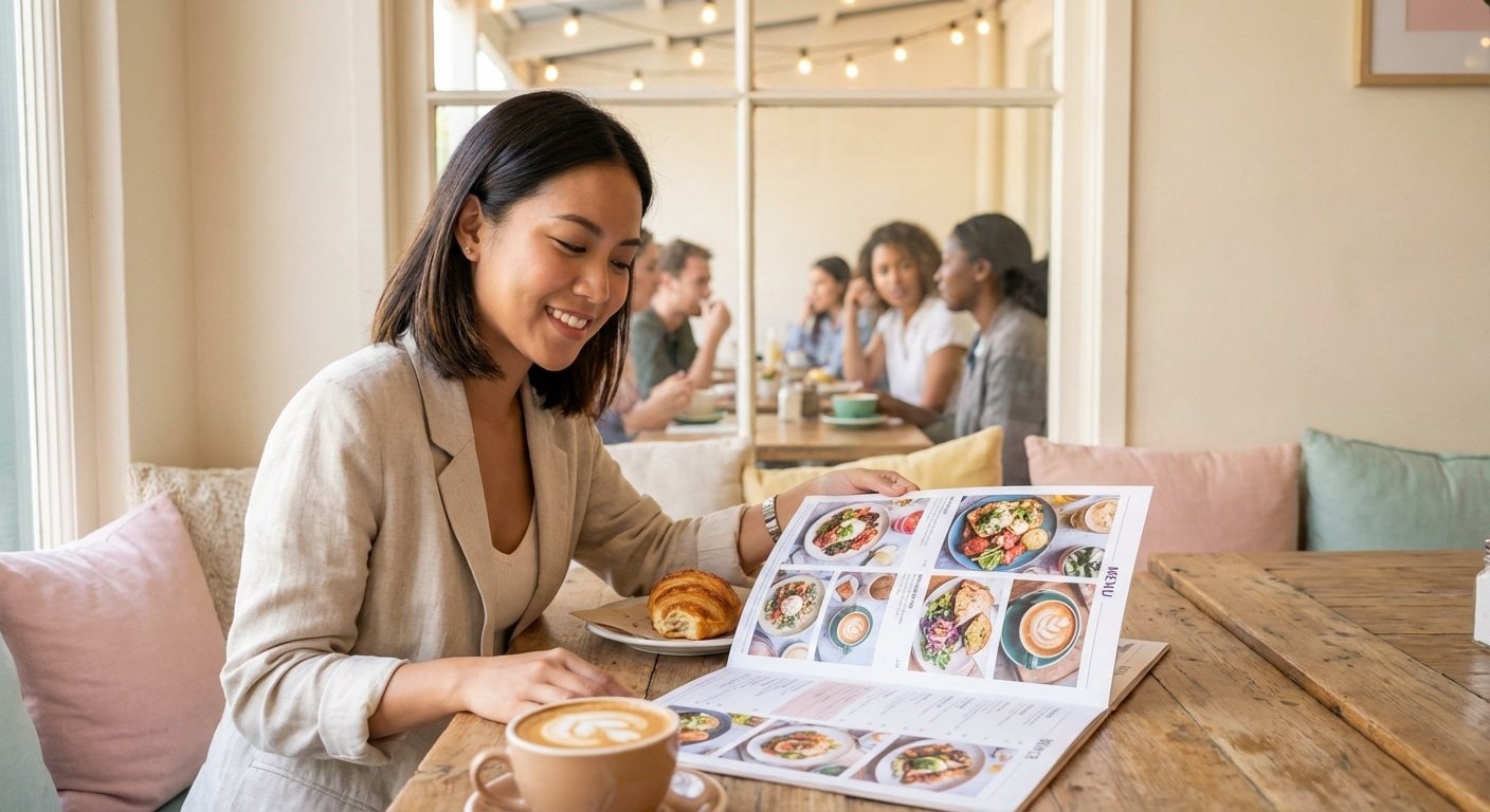 ทริคออกแบบเมนูอาหาร ดึงดูดสายตา อัปยอดขายร้านคาเฟ่ SME - cafe-menu-design-tips