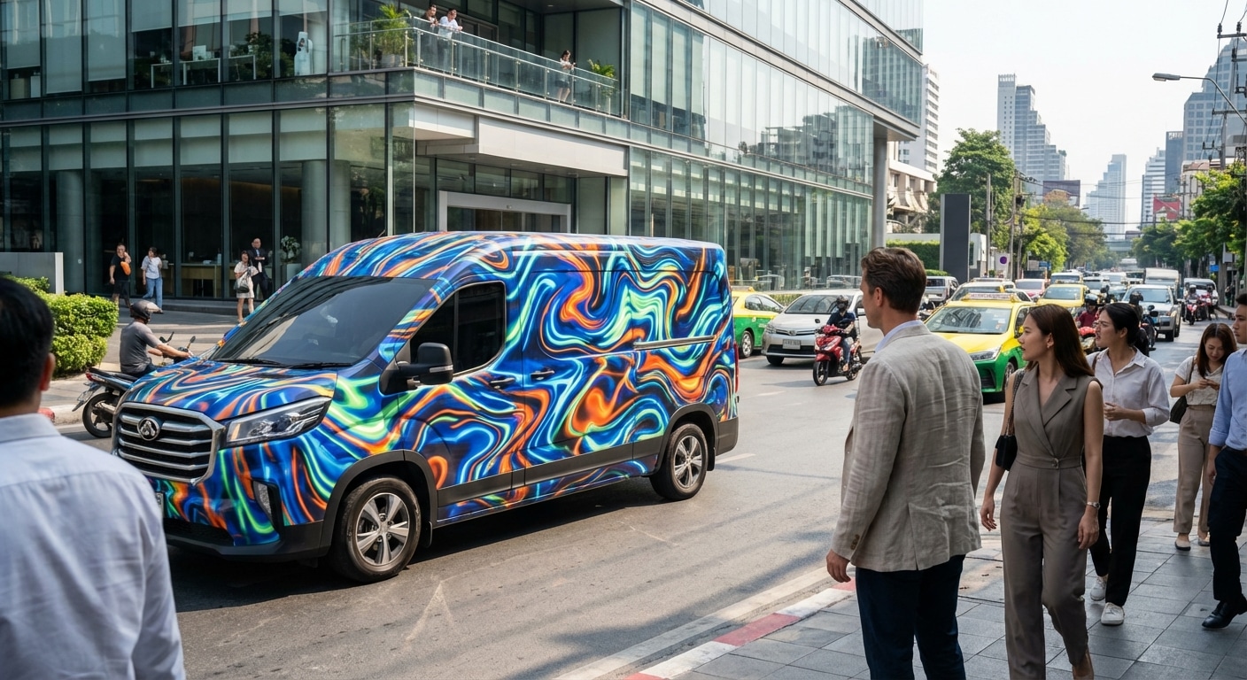 รถบริษัท = สื่อฟรี! เทคนิคทำ Car Wrap โฆษณาให้ปังปี 2026 - car-wrap-sticker-mobile-billboard-marketing-2026