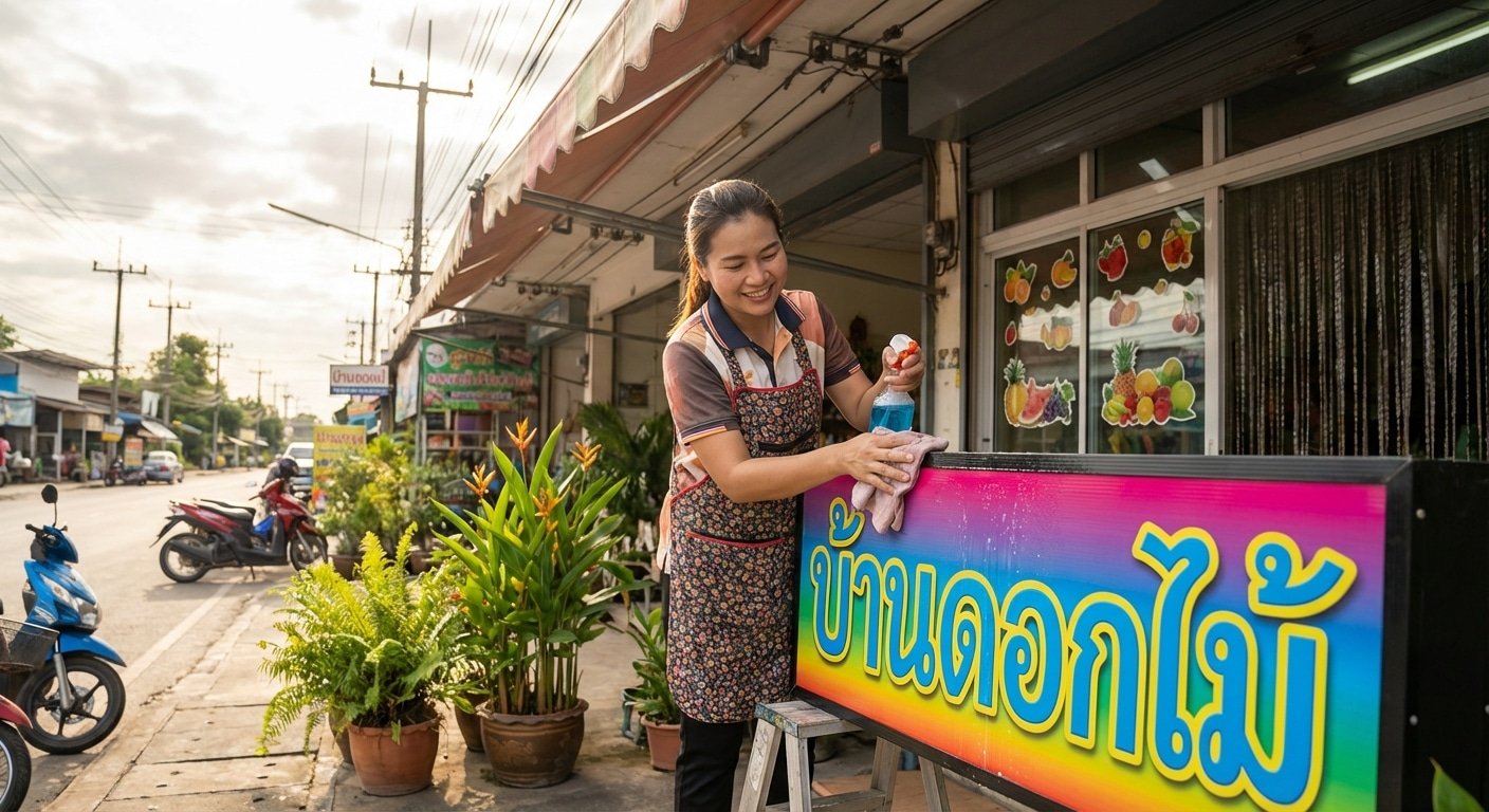 ยืดอายุสติ๊กเกอร์และป้ายหน้าร้าน สู้แดดปี 2026 ให้สีสดนาน - care-outdoor-sign-sticker-2026