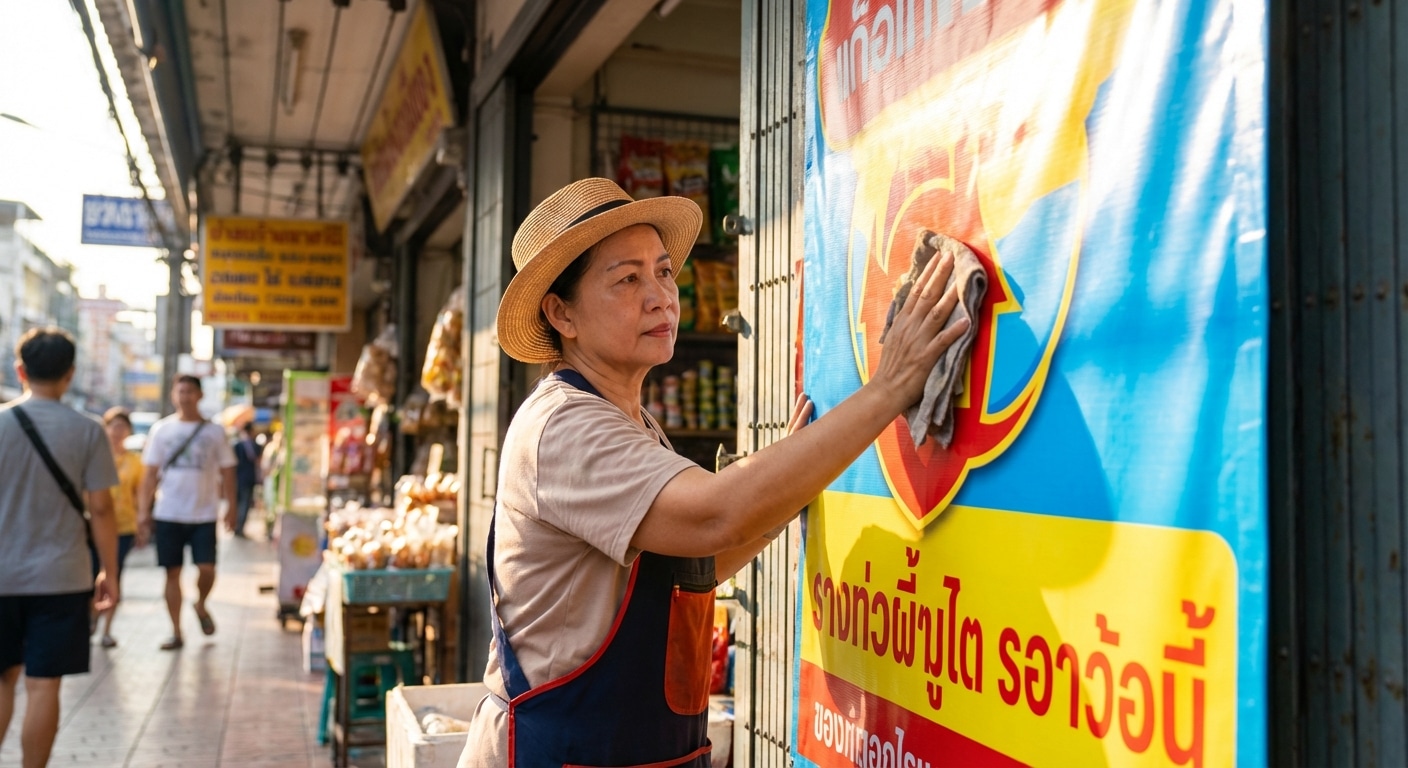 เคล็ดลับดูแลป้ายไวนิลและสติ๊กเกอร์หน้าร้านให้สีสดทนแดด - care-outdoor-vinyl-sticker-sign