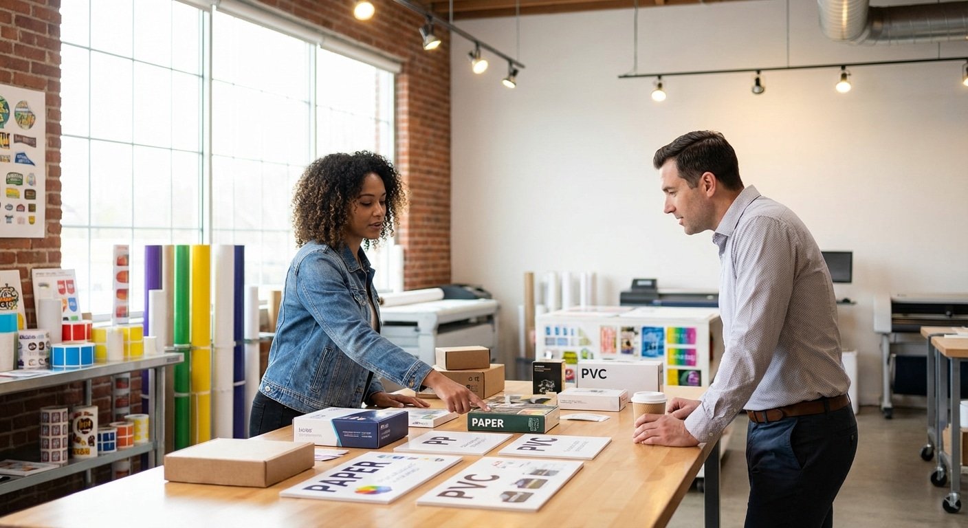 กระดาษ vs พลาสติก? วิธีเลือกวัสดุสติ๊กเกอร์ให้เหมาะกับสินค้า - choose-right-sticker-material-sme