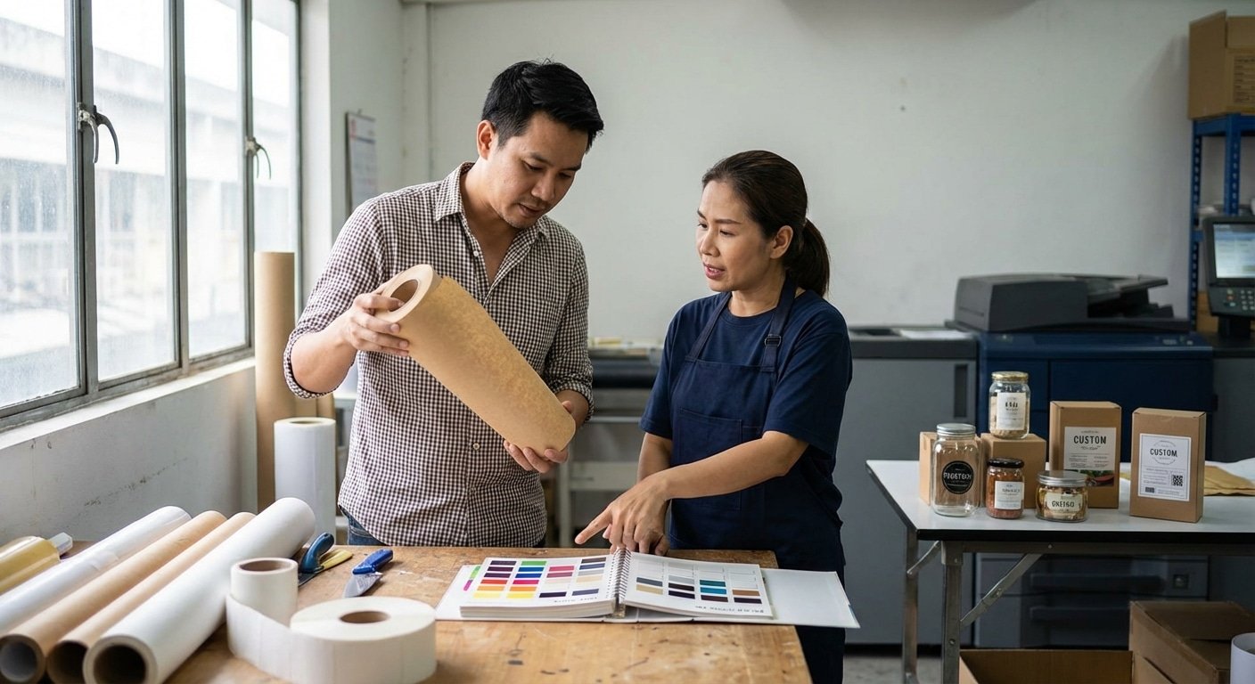 เลือกวัสดุสติ๊กเกอร์ฉลากสินค้ายังไงให้ปัง ไม่ลอก - choose-sticker-material-packaging