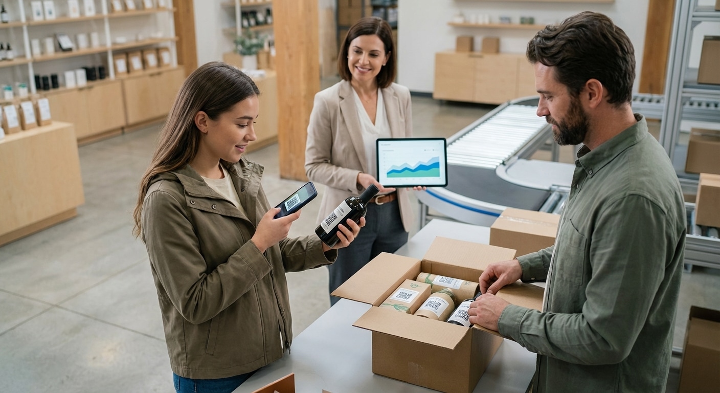 เปลี่ยนฉลากเป็นเงิน! เจาะลึก 'Connected Packaging' ปี 2026 ติด QR Code บนสติ๊กเกอร์ยังไงให้ลูกค้าซื้อซ้ำ? - connected-packaging-qr-code-marketing-2026