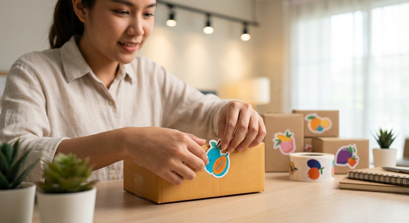 สติ๊กเกอร์ไดคัททรงอิสระ เคล็ดลับสร้างแบรนด์ SME ให้สะดุดตา - custom-diecut-sticker-sme