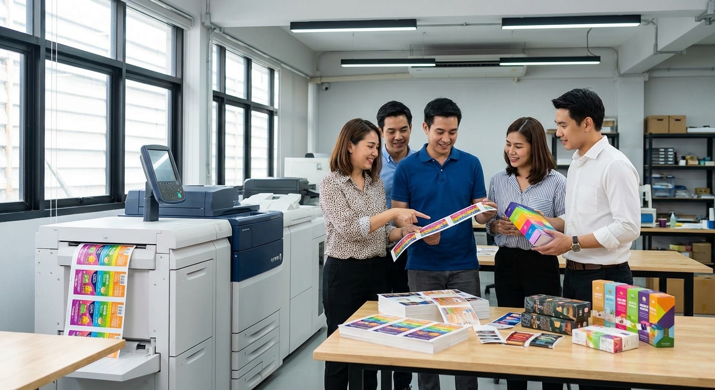 เทคโนโลยี Digital Press พิมพ์ฉลากสินค้า SME สีสดคมชัด - digital-press-printing-tech