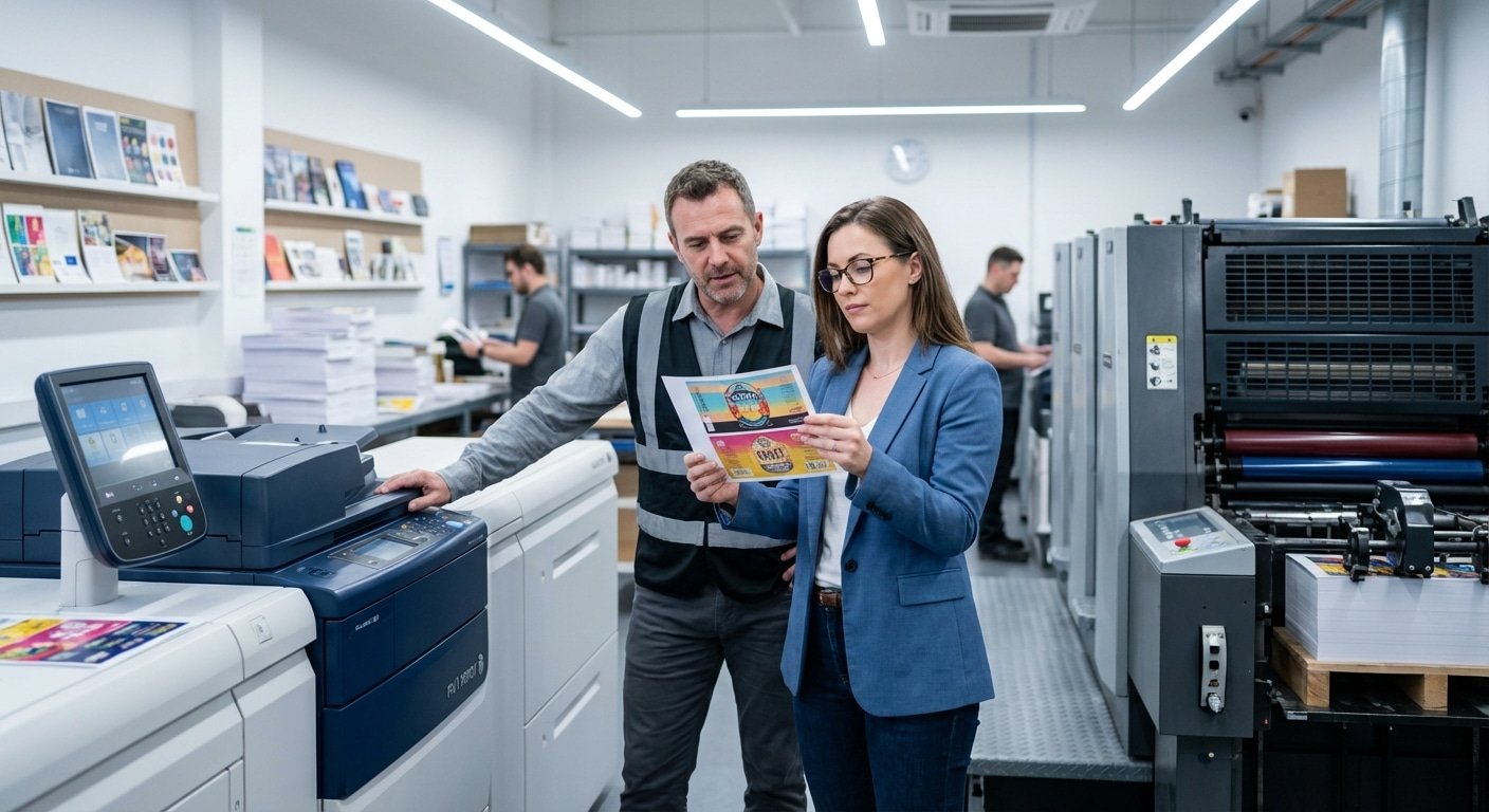 พิมพ์ดิจิทัล vs ออฟเซ็ท 2026! SME เลือกแบบไหนให้สีสดตรงปก - digital-vs-offset-printing-2026