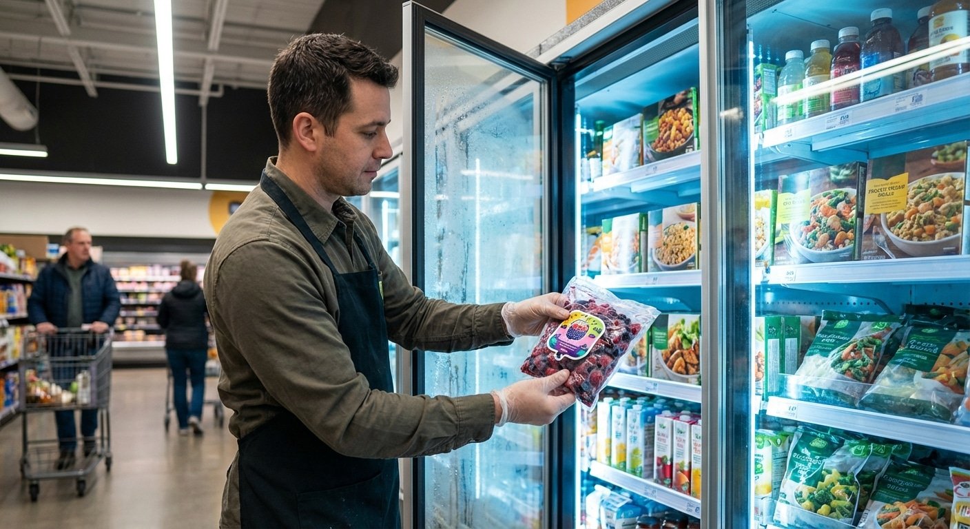 พิมพ์สติ๊กเกอร์ติดตู้แช่ อย่างไรให้ทนน้ำ ไม่ลอก? - frozen-food-sticker-printing