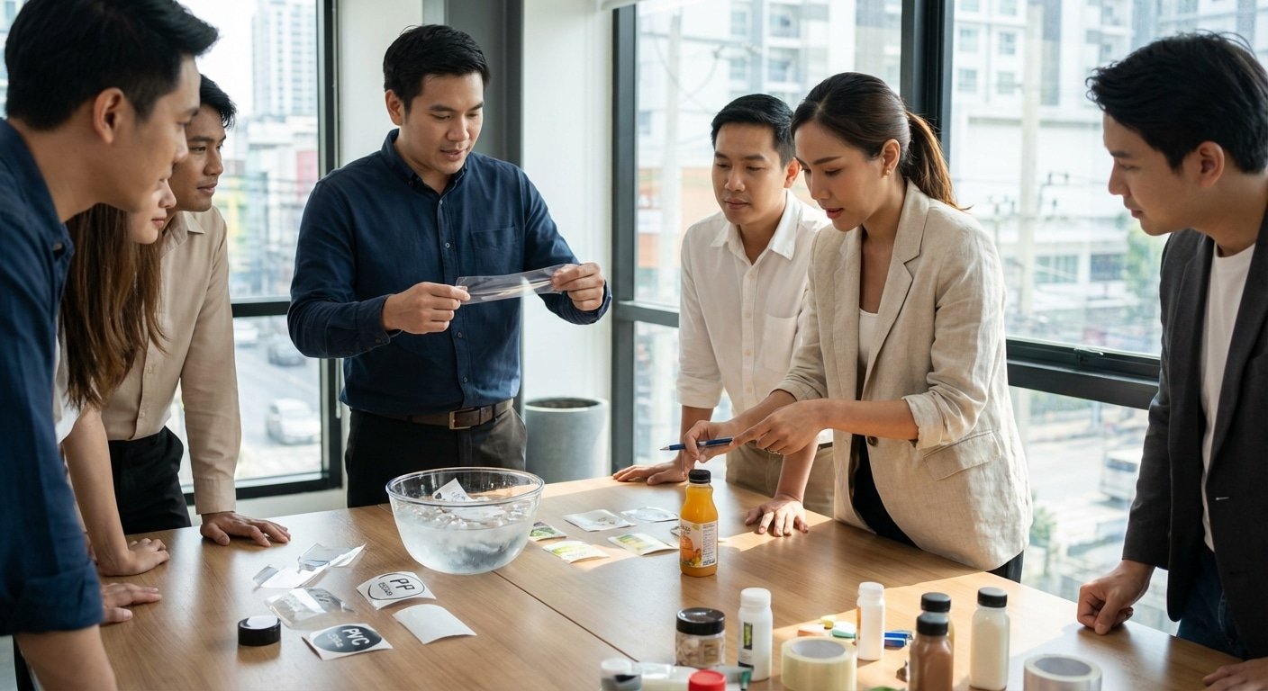 คู่มือเลือกสติ๊กเกอร์ติดสินค้า 2026: PP หรือ PVC? - guide-choose-sticker-material