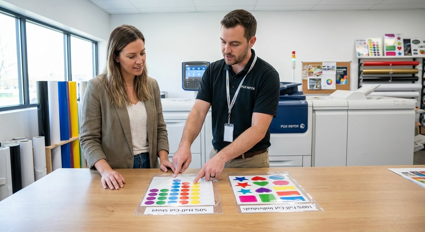 ไดคัทสติ๊กเกอร์ 50% vs 100% ต่างกันอย่างไร? (อัปเดต 2026) - half-vs-full-diecut-sticker