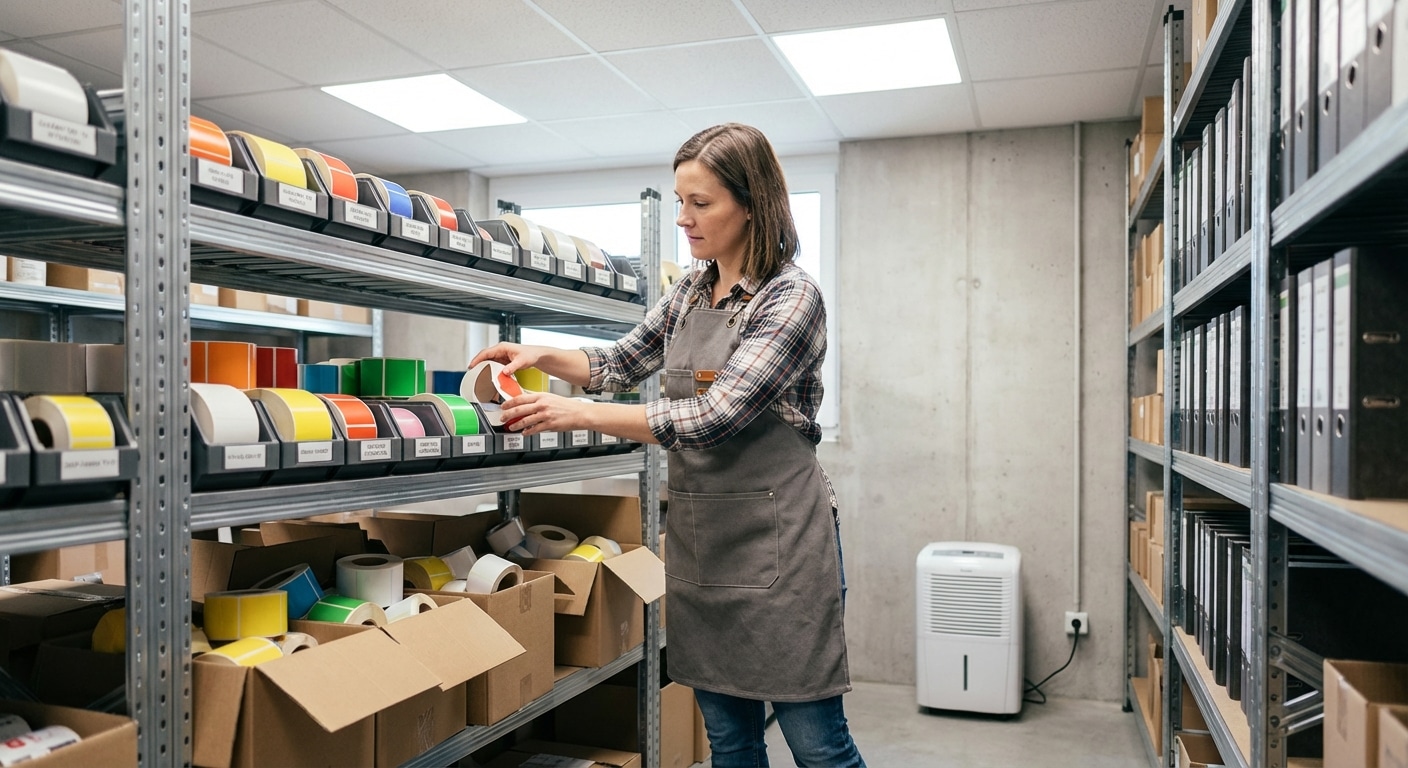 วิธีเก็บรักษาสติ๊กเกอร์ฉลากสินค้า กาวเหนียวทน สีไม่ซีด - how-to-store-product-labels