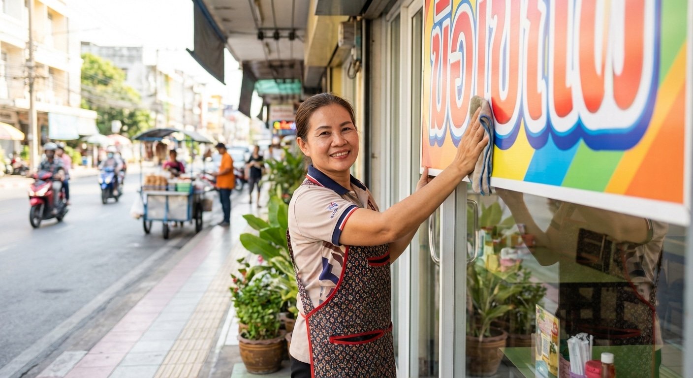 วิธีดูแลป้ายไวนิลและสติ๊กเกอร์หน้าร้าน ให้สีสดทนนาน - maintain-outdoor-vinyl-sticker