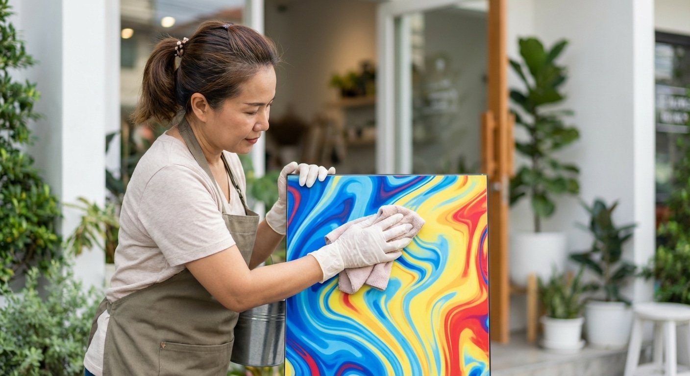 วิธีดูแลป้ายไวนิลและสติ๊กเกอร์หน้าร้านให้สีสดทนแดด - maintain-vinyl-sticker-signage