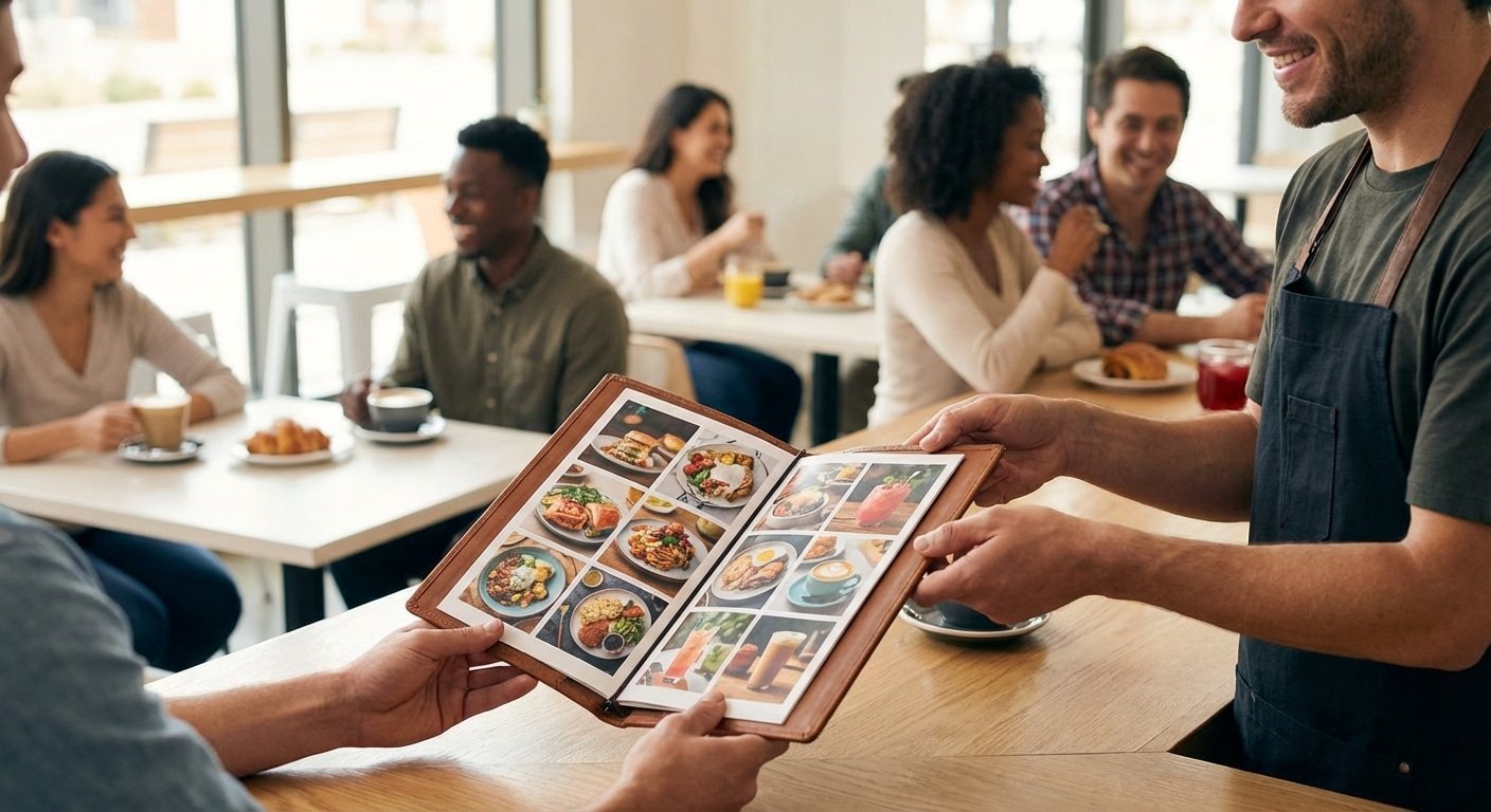 จัดหน้าเมนูอาหารยังไงให้ยอดพุ่ง? ทริคจิตวิทยาสำหรับร้านคาเฟ่ - menu-design-psychology-tips