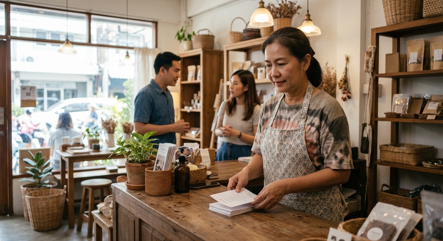 ค่าแอดแพง ยอดตก? กู้ยอดขายปี 2026 ด้วย 'ใบปลิวจิ๋ว' (Mini Flyer) เจาะลูกค้า Local ต้นทุนแค่หลักสตางค์ - mini-flyer-local-marketing-strategy-2026