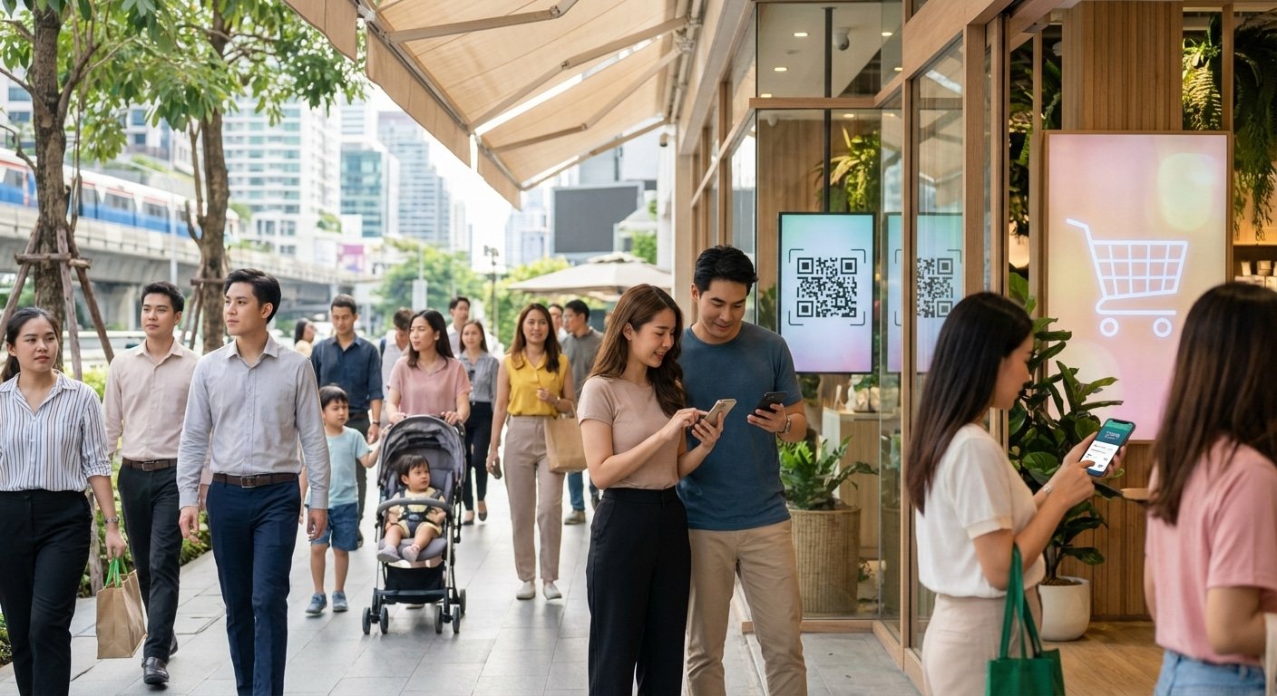 การตลาด O2O ปี 2026! เปลี่ยนป้ายหน้าร้านเป็นยอดขายออนไลน์ - o2o-marketing-print-2026