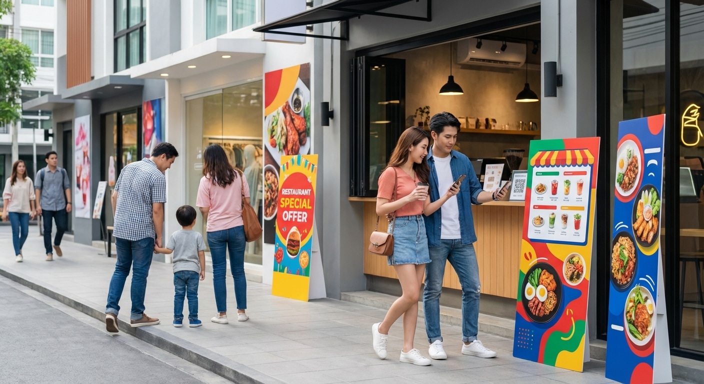 กลยุทธ์ O2O ปี 2026: ใช้ป้ายโฆษณาและเมนูดึงลูกค้าเข้าร้าน - o2o-marketing-print-strategy-2026