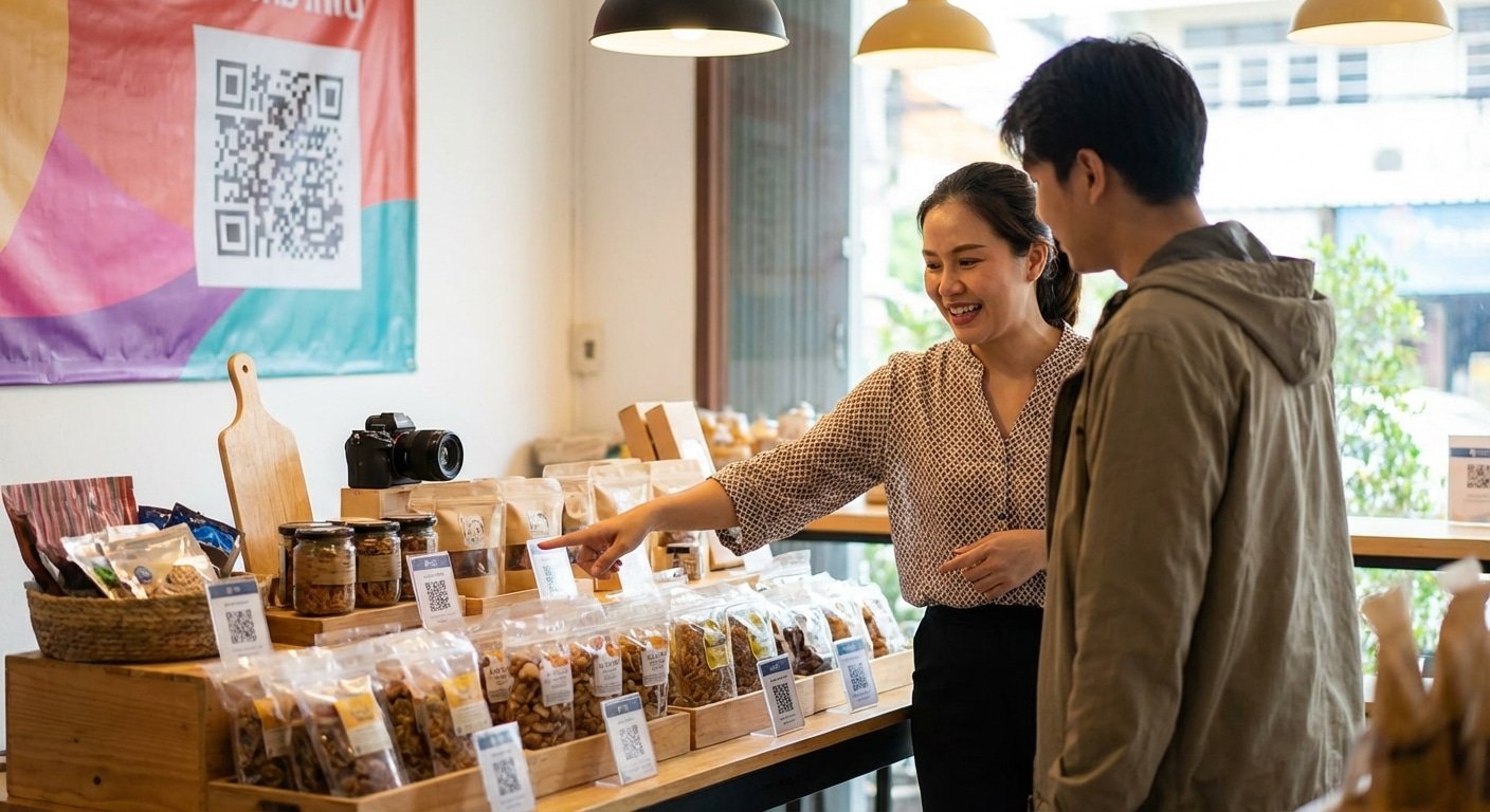 การตลาด O2O! ปั๊มยอดขายด้วยคิวอาร์โค้ดบนฉลากและป้ายไวนิล - o2o-marketing-qr-code-label-sign