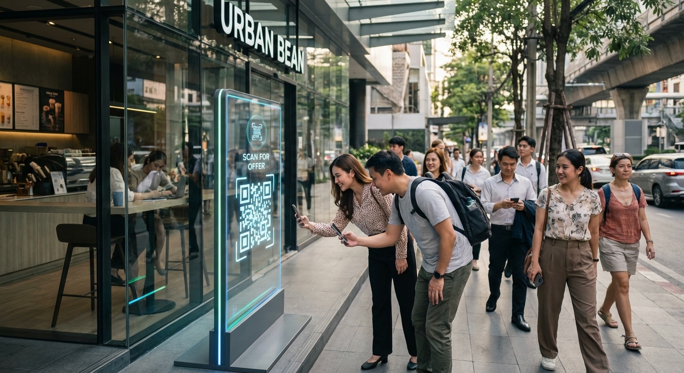 การตลาด O2O ปี 2026! สแกนป้าย Standee เพิ่มยอดขายให้ SME - o2o-marketing-standee-signage