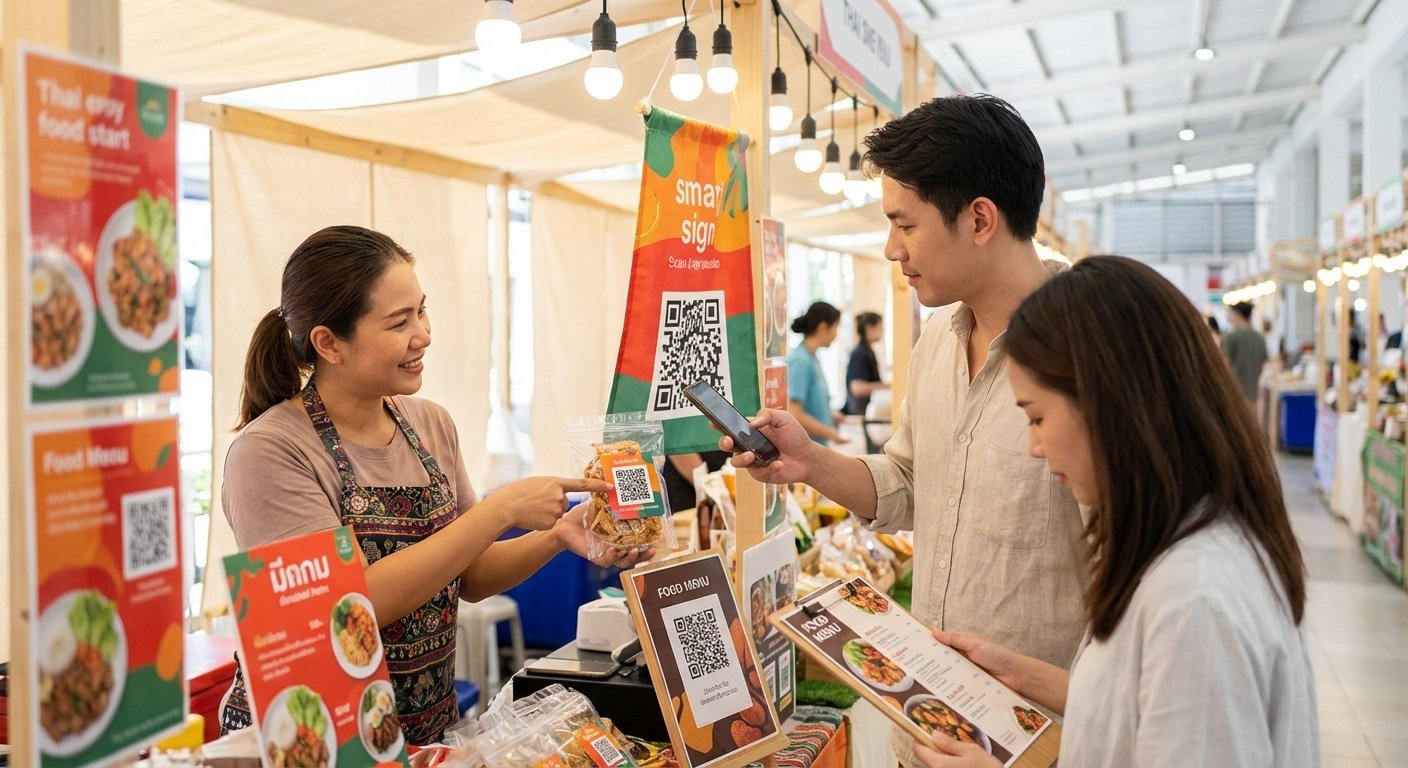 สื่อสิ่งพิมพ์ 2026! ดันยอดขาย SME ด้วยสติ๊กเกอร์ติด QR Code - offline-online-print-marketing