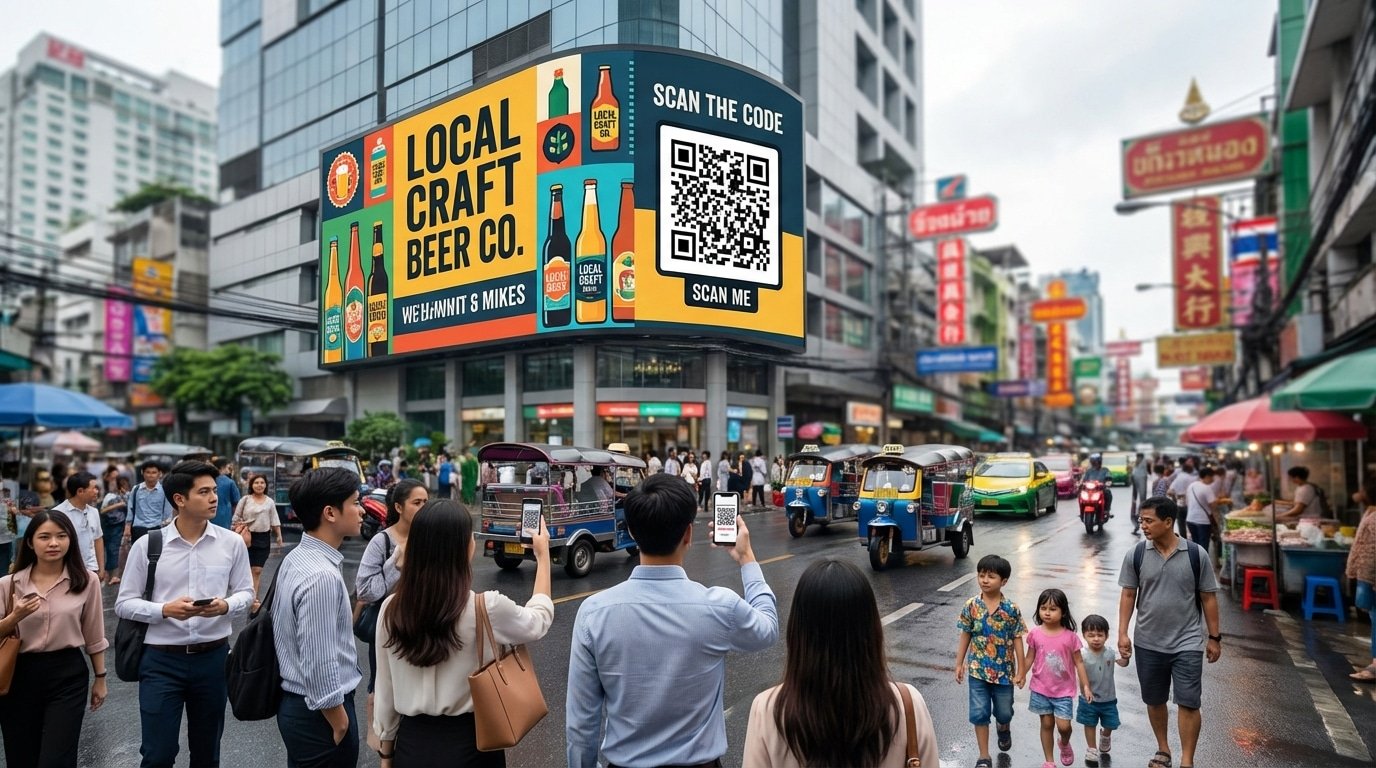 เทรนด์สื่อ 2026: ป้ายโฆษณาออฟไลน์ผสานออนไลน์ดันยอด SME - offline-online-signage-trend