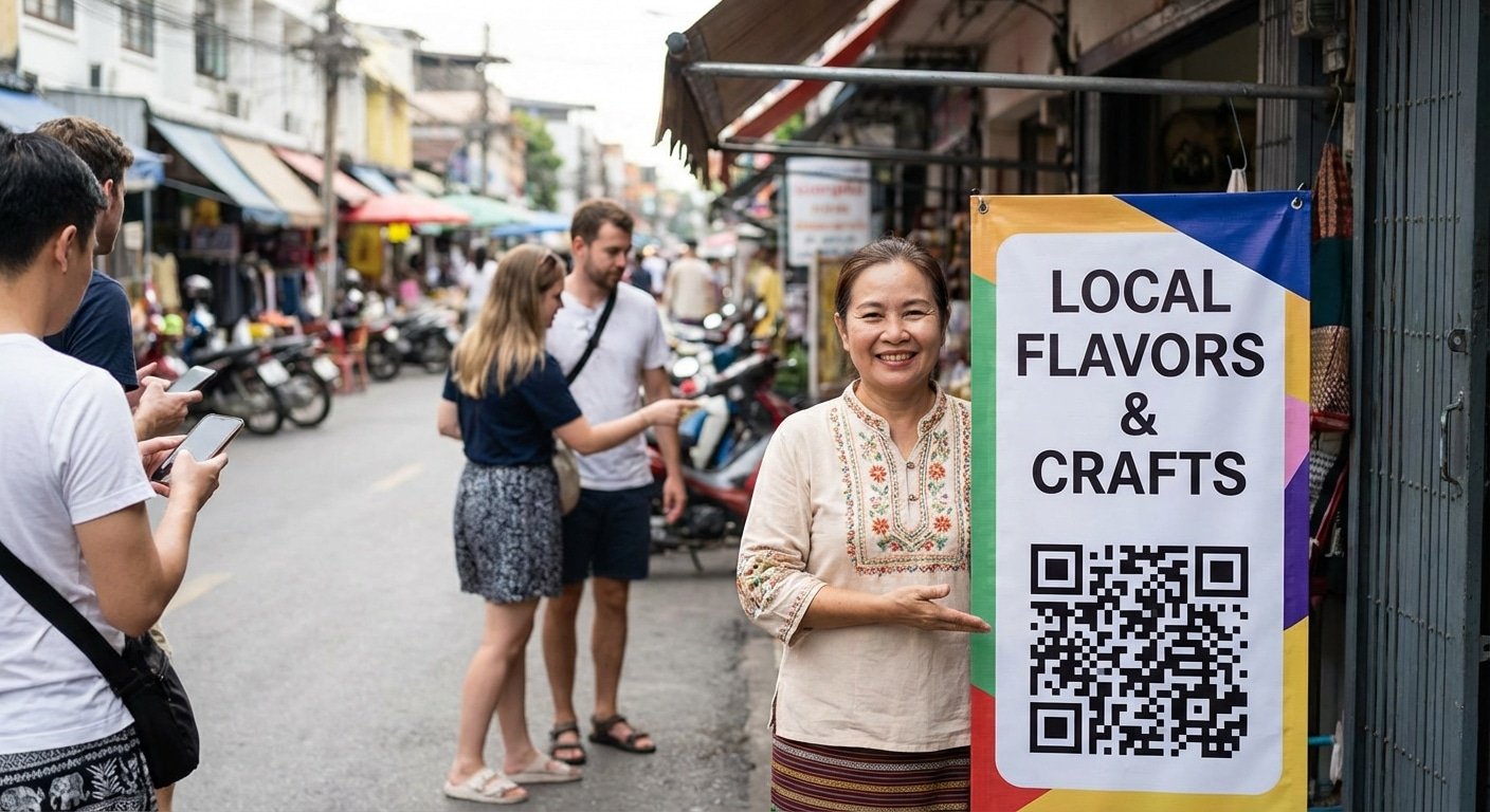 เทคนิค O2O Marketing: ดึงลูกค้าด้วยป้ายโฆษณาติด QR Code - offline-to-online-print-marketing