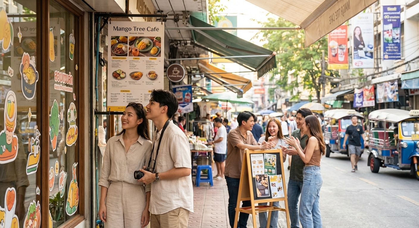 O2O Marketing 2026! ดึงลูกค้าเข้าร้านด้วยป้ายและสติ๊กเกอร์ - offline-to-online-print-marketing