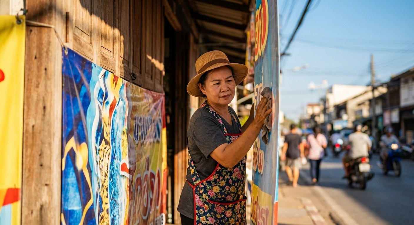 ยืดอายุ 'ป้ายไวนิล-สติ๊กเกอร์' หน้าร้านให้สีทนแดด ไม่ลอก! - outdoor-signage-sticker-maintenance