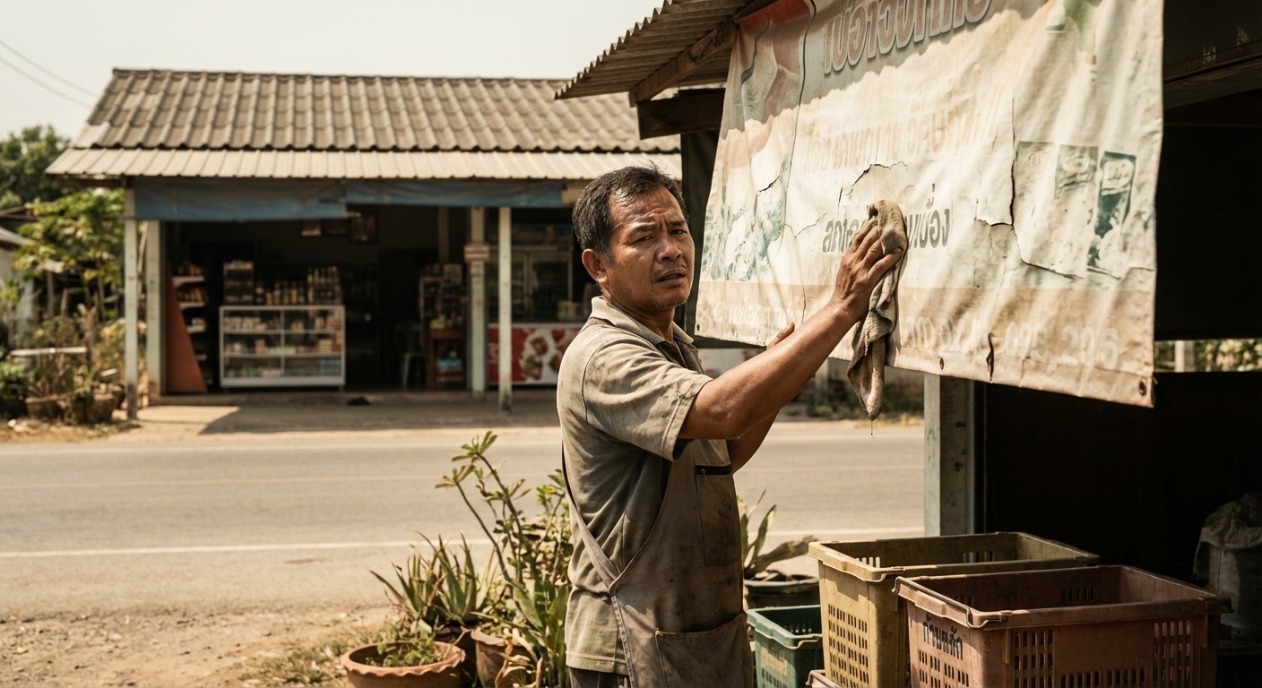 ป้ายซีดลูกค้าหาย! 5 ทริคดูแล 'ป้ายไวนิล-สติ๊กเกอร์' สู้แดดมีนาฯ 40 องศา ให้เหมือนใหม่ - outdoor-signage-sticker-maintenance-summer-thailand-2026