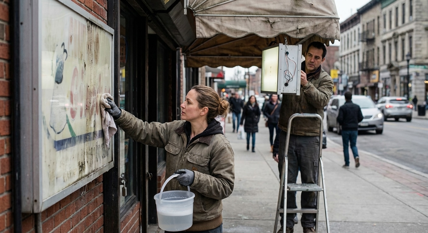 ป้ายหมองทำไง? 5 วิธีดูแล 'ป้ายไวนิล-กล่องไฟ' ให้สีสดทนแดดปี 2026 - outdoor-signage-vinyl-lightbox-maintenance-2026