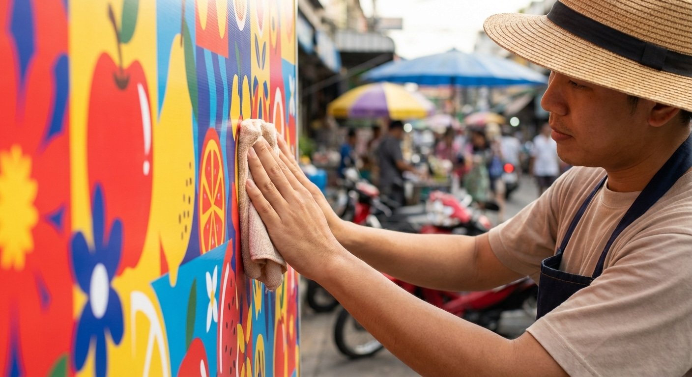 วิธีดูแลป้ายไวนิลหน้าร้านให้สีสด ทนแดดทนฝน ยืดอายุการใช้งาน - outdoor-vinyl-banner-maintenance