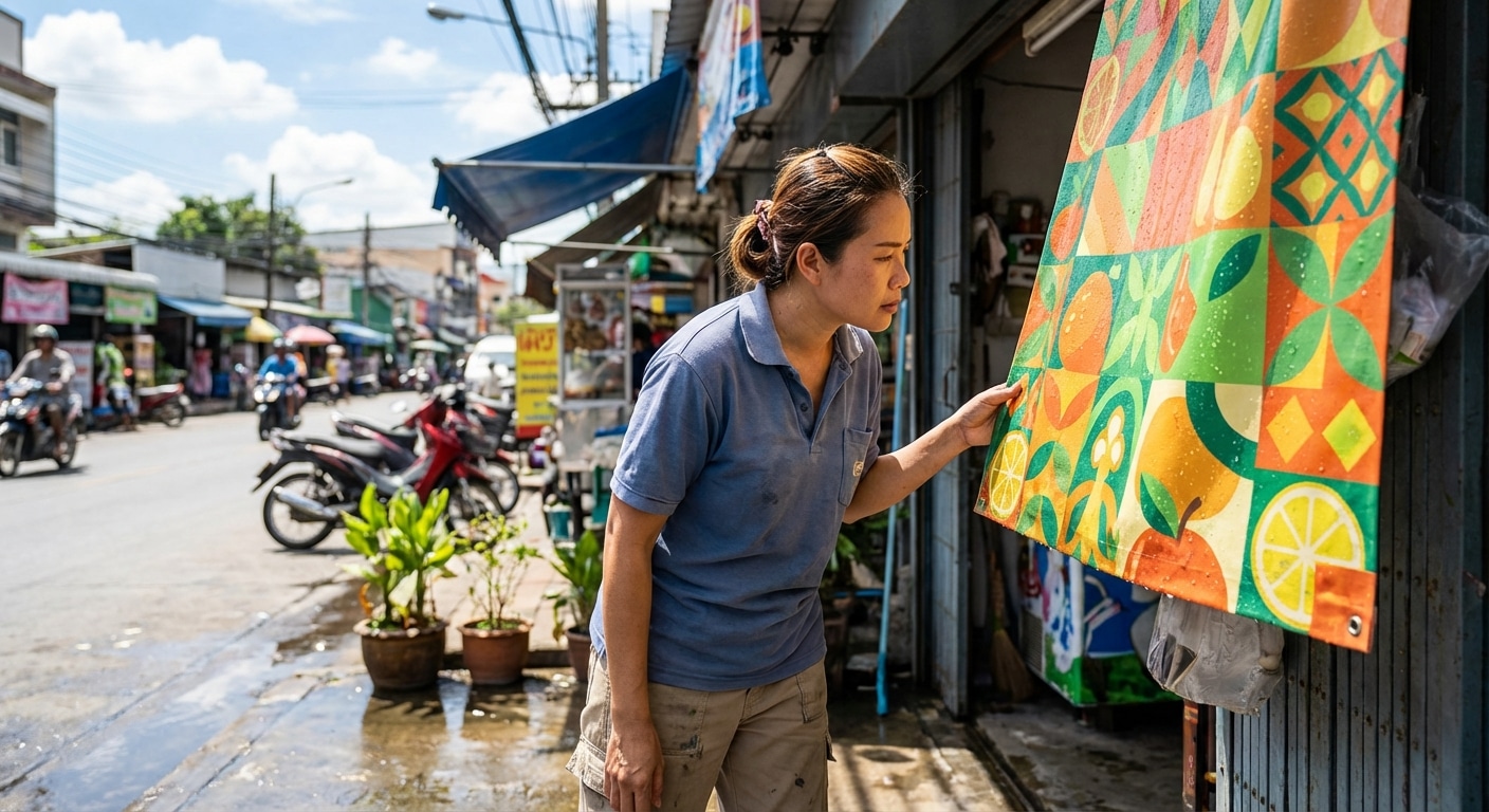 ทริคดูแลป้ายไวนิลหน้าร้าน ให้สีสดทนแดดสู้ฝนตลอดปี - outdoor-vinyl-banner-maintenance