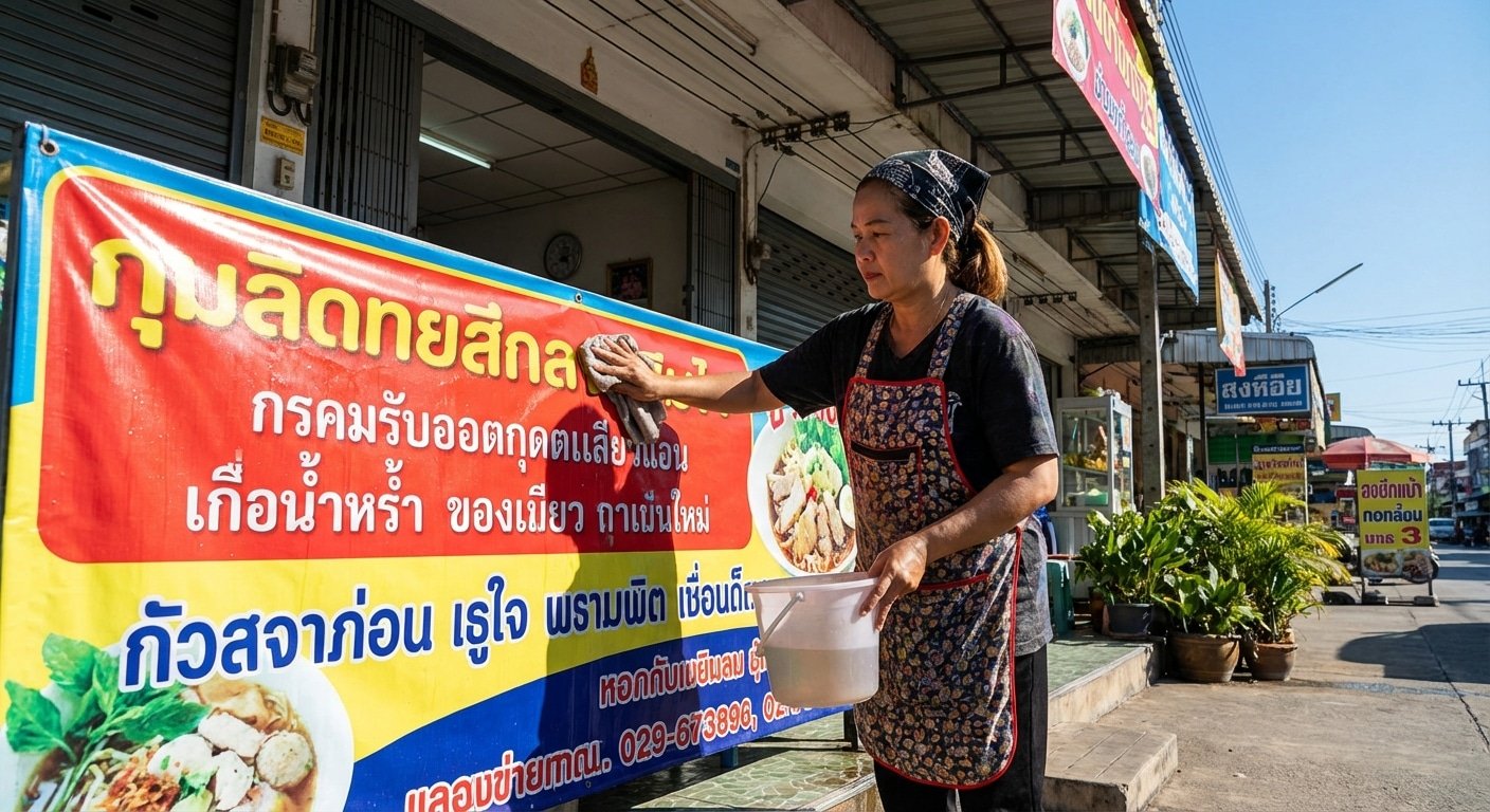 ยืดอายุรับหน้าร้อน! ทริคดูแลป้ายไวนิลให้สีสดทนแดด - outdoor-vinyl-sign-maintenance