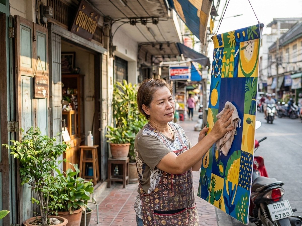 วิธีดูแลป้ายไวนิลหน้าร้าน ให้สีสดทนแดดทนฝน ยืดอายุใช้งาน - outdoor-vinyl-sign-maintenance