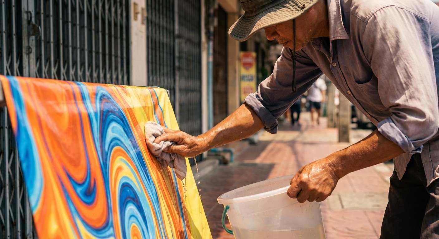 ทริคดูแลป้ายไวนิลหน้าร้านให้สีสดสู้แดดรับซัมเมอร์ 2026 - outdoor-vinyl-sign-maintenance