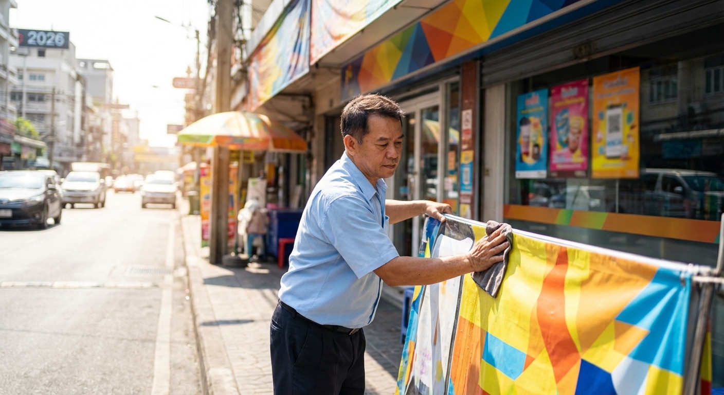 เคล็ดลับดูแลป้ายไวนิลให้สีสด ทนแดดร้อนปี 2026 - outdoor-vinyl-sign-maintenance
