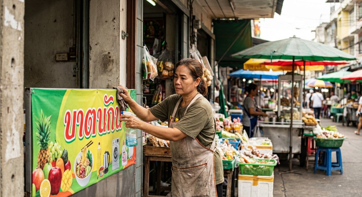 วิธีดูแลป้ายไวนิลหน้าร้านให้สีสด ทนแดดทนฝน ฉบับ SME - outdoor-vinyl-sign-maintenance