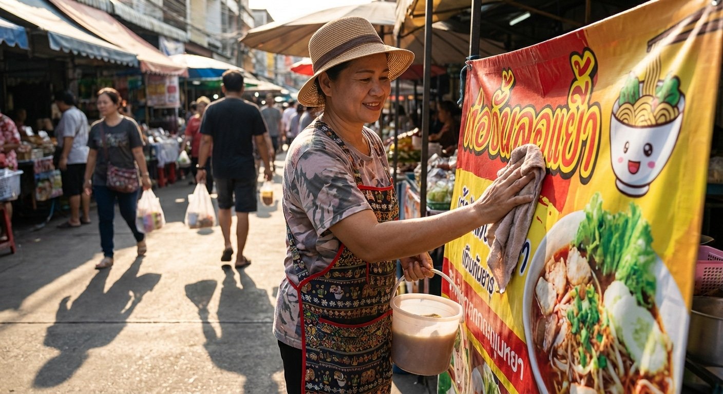 ป้ายซีดไวต้องแก้! 5 วิธีดูแล 'ป้ายไวนิล' ให้สีสดสู้แดดปี 2026 - outdoor-vinyl-signage-maintenance-tips-2026