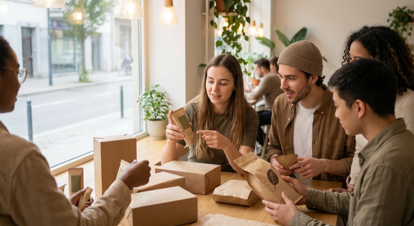 เจาะเทรนด์แพ็กเกจจิ้งปี 2026! ทำไมแบรนด์ดังแห่ใช้ 'กระดาษคราฟต์-พิมพ์สีเดียว' - packaging-design-trend-eco-kraft-2026